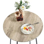 35.4 High Round Bar Table, Industrial Style Wood Top Bistro Pub/Breakfast Table