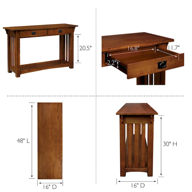 Leick Home 8233 Mission Console Table for Entryway