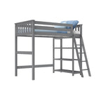 Max and Lily Twin Size High Loft Bed with Bookcase