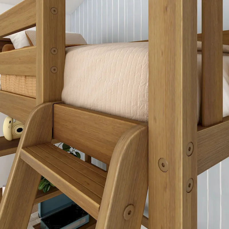Max and Lily Twin Size High Loft Bed with Bookcase
