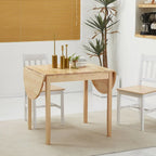 HOMCOM 55 Solid Wood Kitchen Table, Drop Leaf Tables for Small Spaces, Folding Dining Table