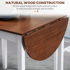 HOMCOM 55 Solid Wood Kitchen Table, Drop Leaf Tables for Small Spaces, Folding Dining Table
