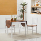 HOMCOM 55 Solid Wood Kitchen Table, Drop Leaf Tables for Small Spaces, Folding Dining Table