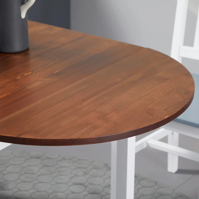 HOMCOM 55 Solid Wood Kitchen Table, Drop Leaf Tables for Small Spaces, Folding Dining Table