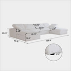 U-shape Linen Upholstered Sectional Sofa Multiple Cushions Modular Couch