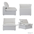 U-shape Linen Upholstered Sectional Sofa Multiple Cushions Modular Couch