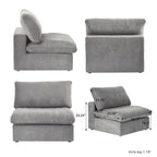 U-shape Linen Upholstered Sectional Sofa Multiple Cushions Modular Couch