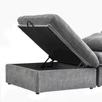 U-shape Linen Upholstered Sectional Sofa Multiple Cushions Modular Couch