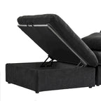 U-shape Linen Upholstered Sectional Sofa Multiple Cushions Modular Couch
