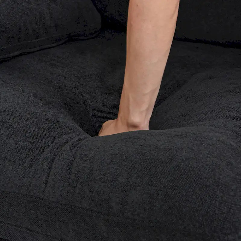 U-shape Linen Upholstered Sectional Sofa Multiple Cushions Modular Couch