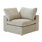 U-shape Linen Upholstered Sectional Sofa Multiple Cushions Modular Couch