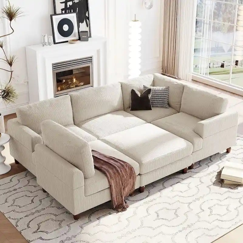 Modular Sectional Sofa with Ottoman L Shaped Corner Sectional for Living Room, Office
