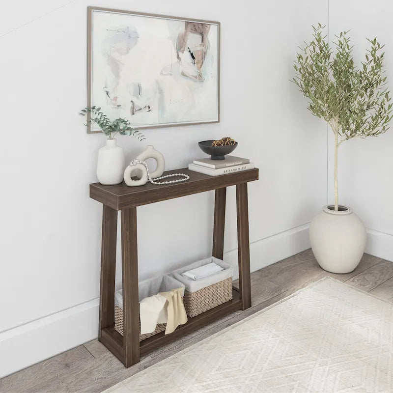 Plank and Beam Classic Console Table with Shelf - 36