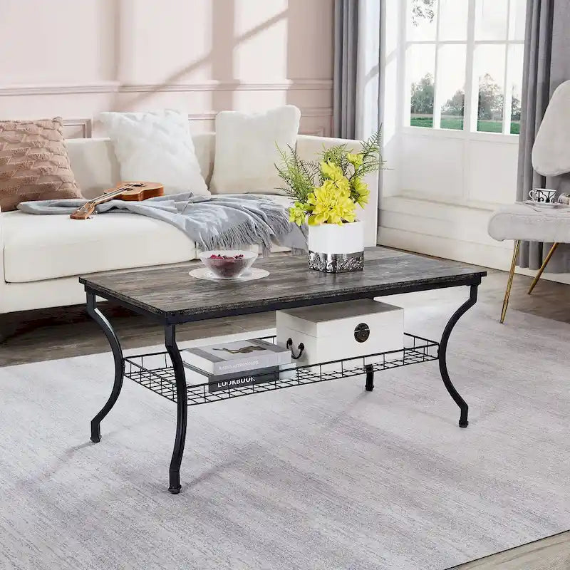 3-Piece Occasional Coffee Table Set, Vintage Living Room Set with 2 End Table