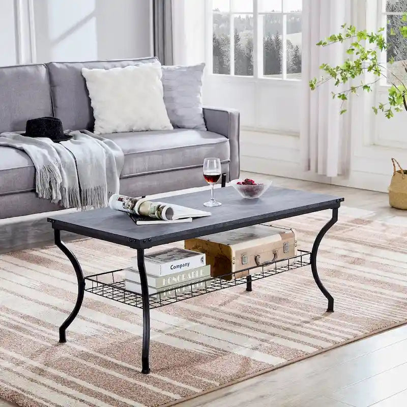 3-Piece Occasional Coffee Table Set, Vintage Living Room Set with 2 End Table