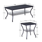 3-Piece Occasional Coffee Table Set, Vintage Living Room Set with 2 End Table