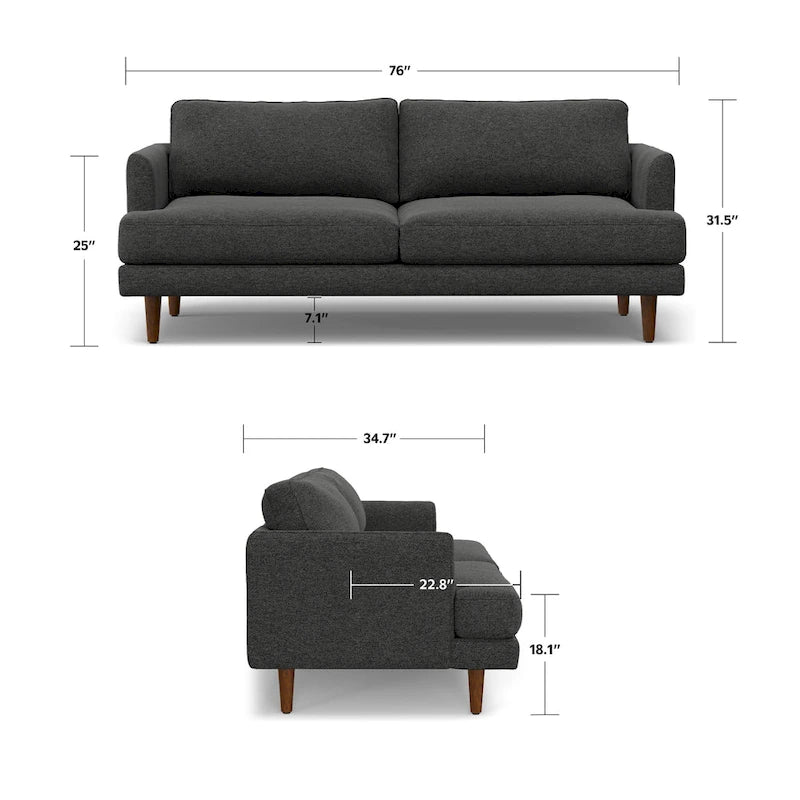 WYNDENHALL Chloris 76 inch Wide Mid-Century Modern Sofa