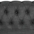 Morden Fort Linen Chesterfield Club Accent Chair,Button Tufted Upholstered Armchair with Nailhead and Solid Wood Legs