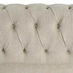 Morden Fort Linen Chesterfield Club Accent Chair,Button Tufted Upholstered Armchair with Nailhead and Solid Wood Legs