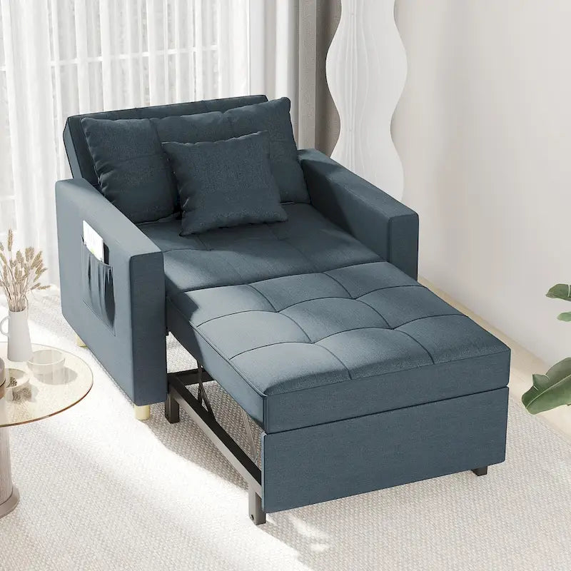 AECOJOY Adjustable Sleeper Chair Bed 3-in-1 Convertible Futon Sofa