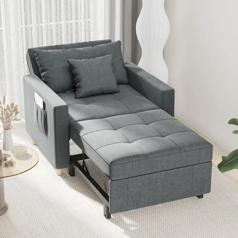 AECOJOY Adjustable Sleeper Chair Bed 3-in-1 Convertible Futon Sofa