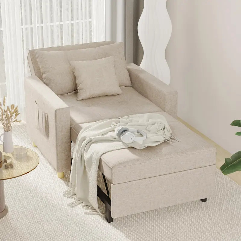 AECOJOY Adjustable Sleeper Chair Bed 3-in-1 Convertible Futon Sofa