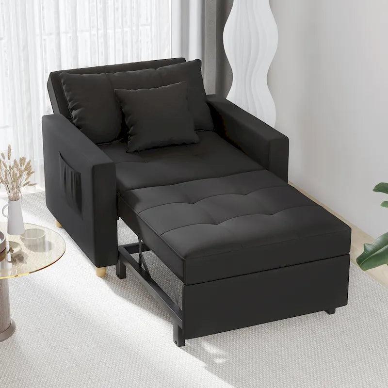 AECOJOY Adjustable Sleeper Chair Bed 3-in-1 Convertible Futon Sofa