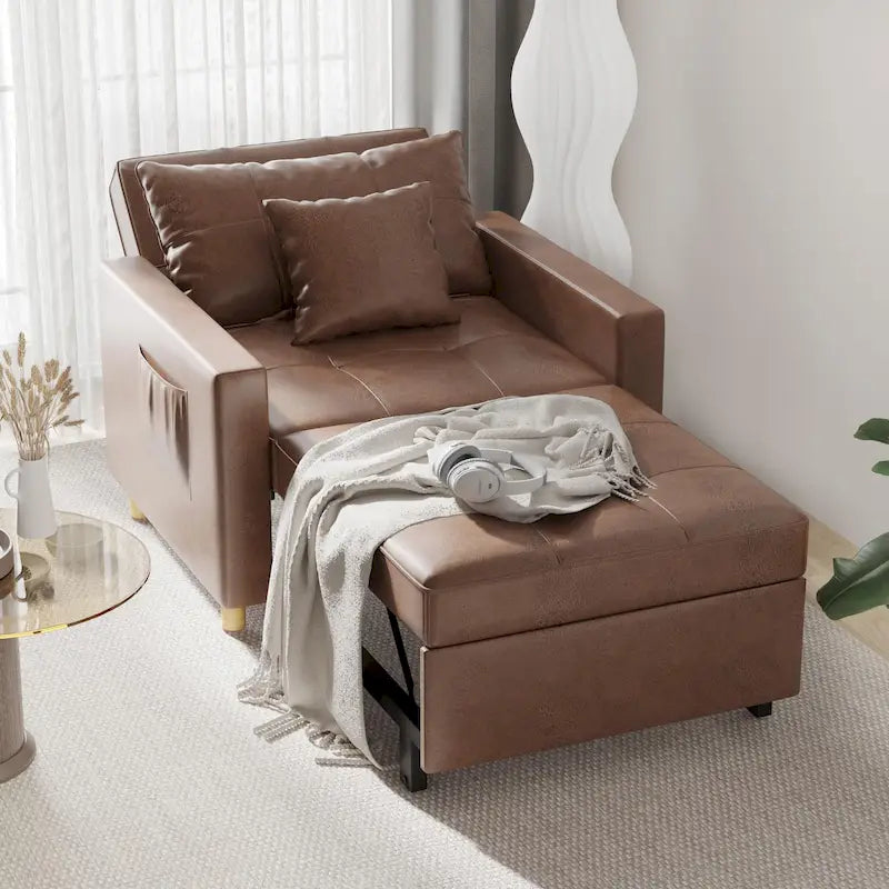 AECOJOY Adjustable Sleeper Chair Bed 3-in-1 Convertible Futon Sofa