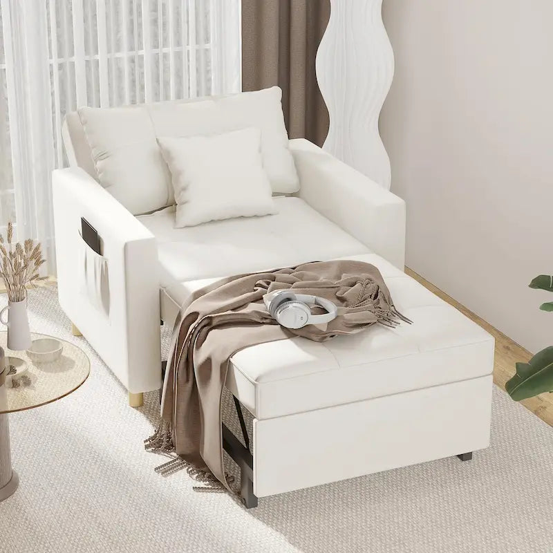 AECOJOY Adjustable Sleeper Chair Bed 3-in-1 Convertible Futon Sofa