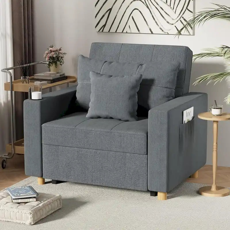 AECOJOY Adjustable Sleeper Chair Bed 3-in-1 Convertible Futon Sofa