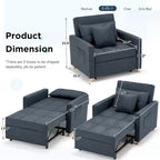 AECOJOY Adjustable Sleeper Chair Bed 3-in-1 Convertible Futon Sofa