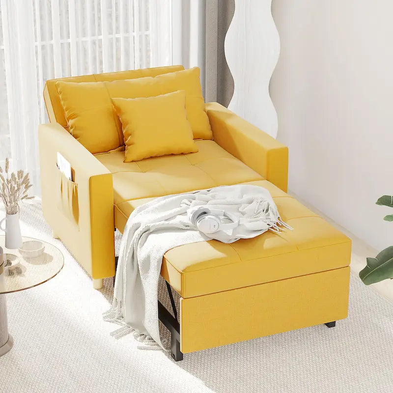 AECOJOY Adjustable Sleeper Chair Bed 3-in-1 Convertible Futon Sofa