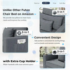 AECOJOY Adjustable Sleeper Chair Bed 3-in-1 Convertible Futon Sofa