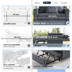AECOJOY Adjustable Sleeper Chair Bed 3-in-1 Convertible Futon Sofa