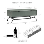DH BASIC Modern 42-inch 2-Drawers Coffee Table with Metal Legs by Denhour