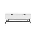 DH BASIC Modern 42-inch 2-Drawers Coffee Table with Metal Legs by Denhour