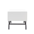 DH BASIC Modern 42-inch 2-Drawers Coffee Table with Metal Legs by Denhour