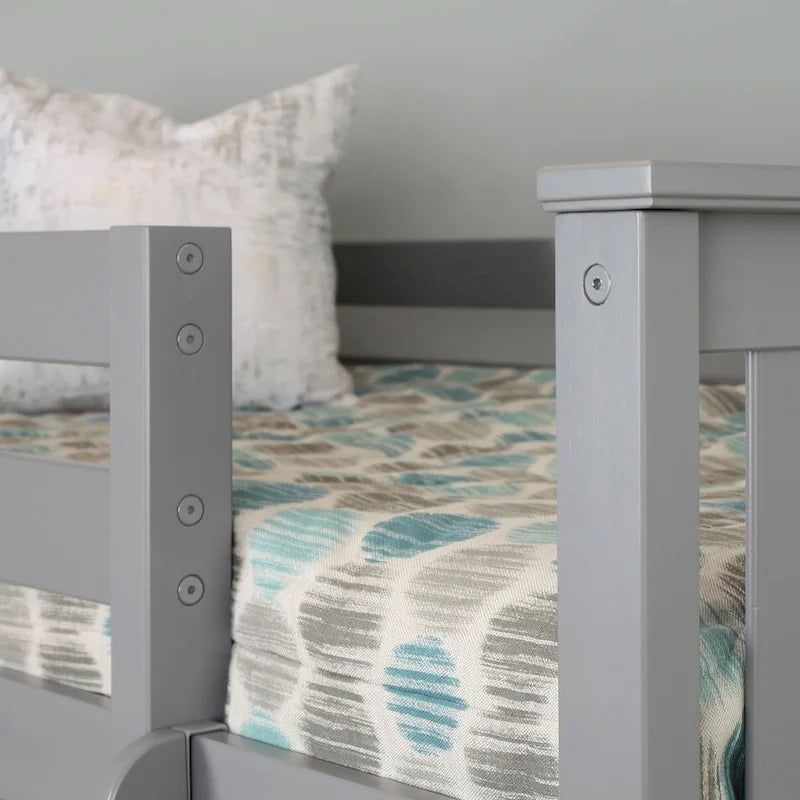 Max and Lily Twin Size High Loft Bed with Wraparound Desk and Shelves
