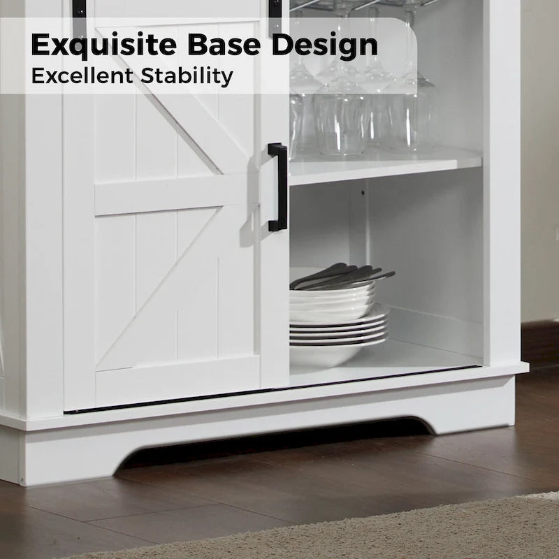 Farmhouse Coffee Bar Cabinet,Kitchen Buffet and Sideboard for Dining Room, Living Room, Entryway