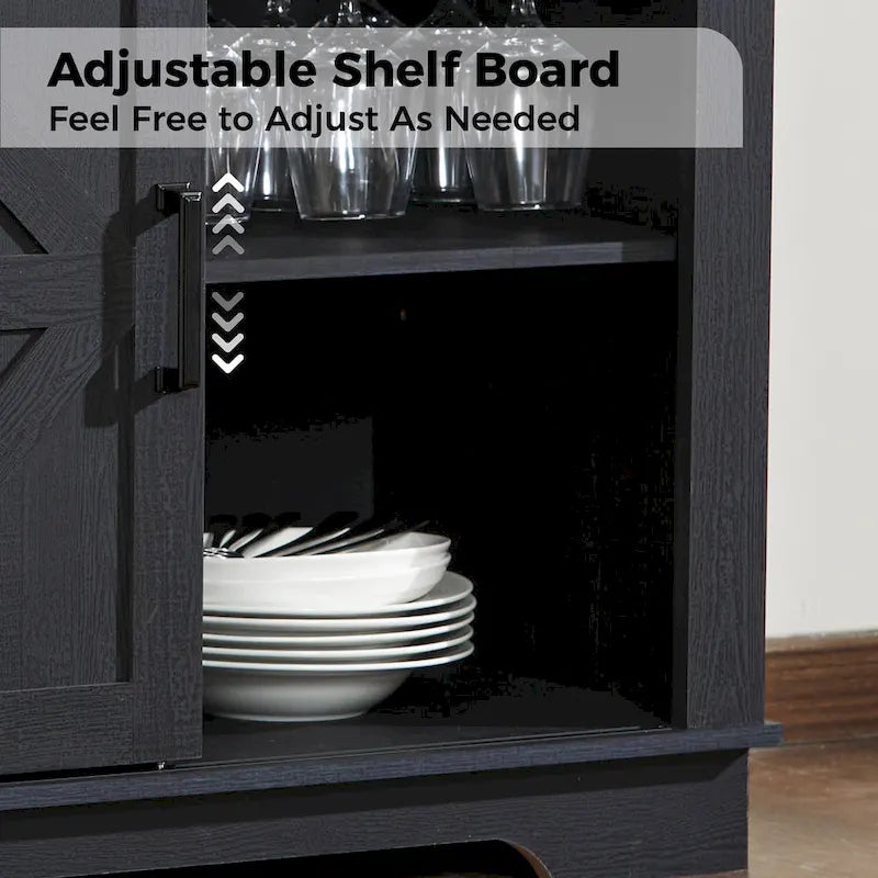 Farmhouse Coffee Bar Cabinet,Kitchen Buffet and Sideboard for Dining Room, Living Room, Entryway