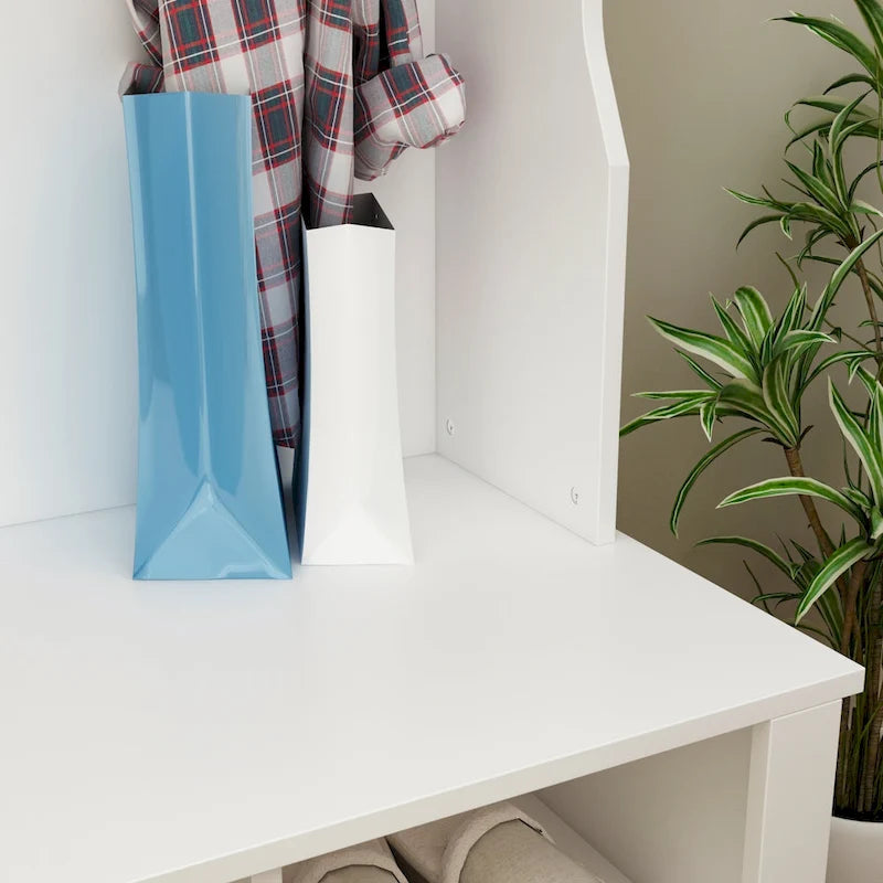 39.8 Wide Hall Tree with Bench and Shoe Storage Cabinet Entryway