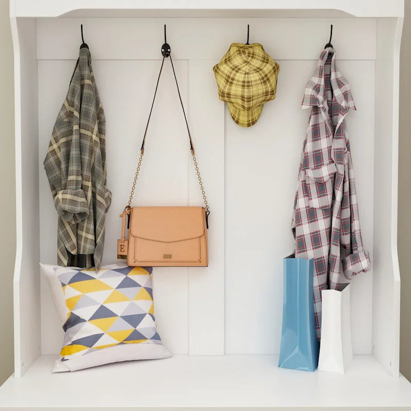 39.8 Wide Hall Tree with Bench and Shoe Storage Cabinet Entryway