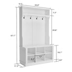 39.8 Wide Hall Tree with Bench and Shoe Storage Cabinet Entryway