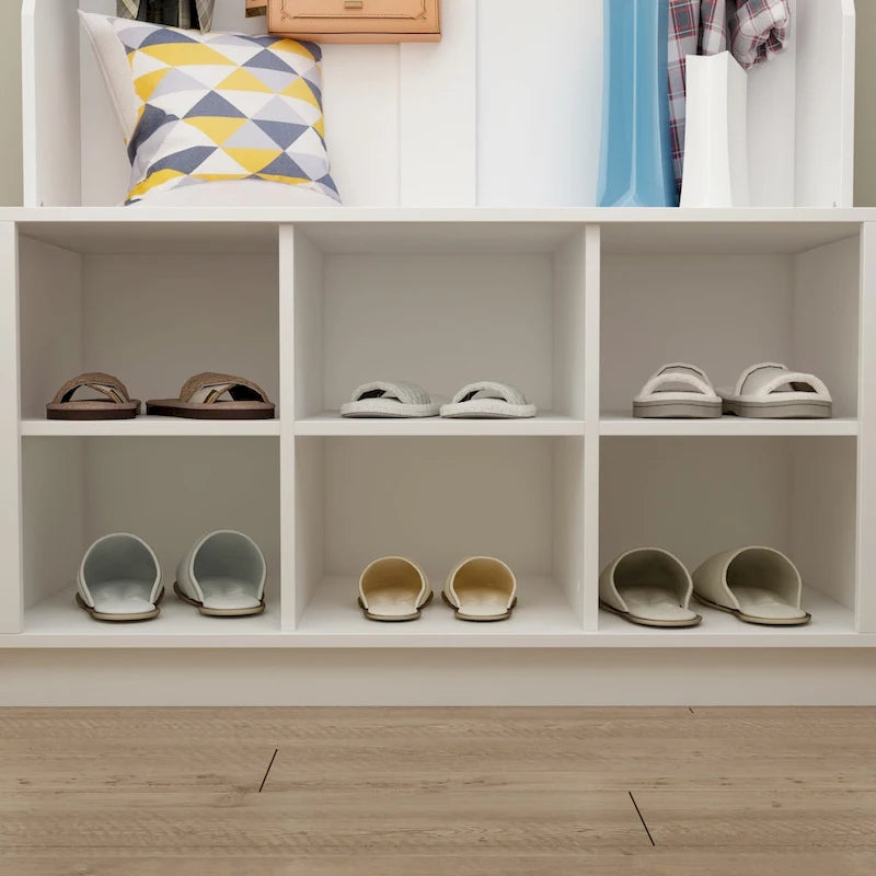 39.8 Wide Hall Tree with Bench and Shoe Storage Cabinet Entryway
