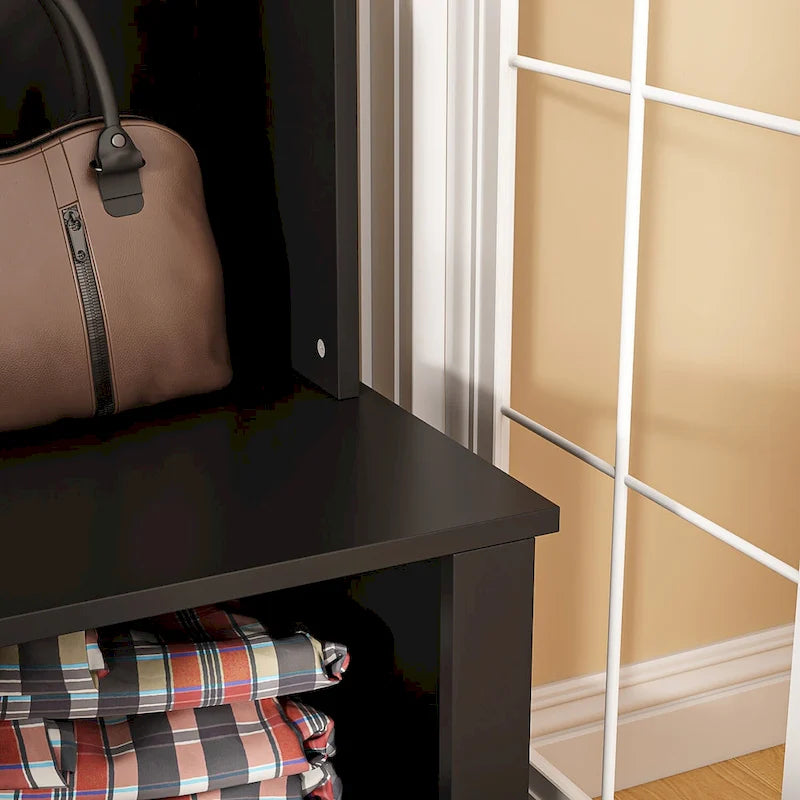 39.8 Wide Hall Tree with Bench and Shoe Storage Cabinet Entryway