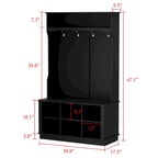 39.8 Wide Hall Tree with Bench and Shoe Storage Cabinet Entryway