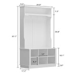 39.8 Wide Hall Tree with Bench and Shoe Storage Cabinet Entryway