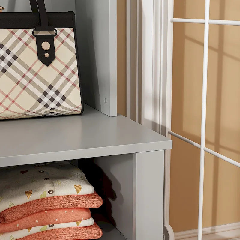 39.8 Wide Hall Tree with Bench and Shoe Storage Cabinet Entryway