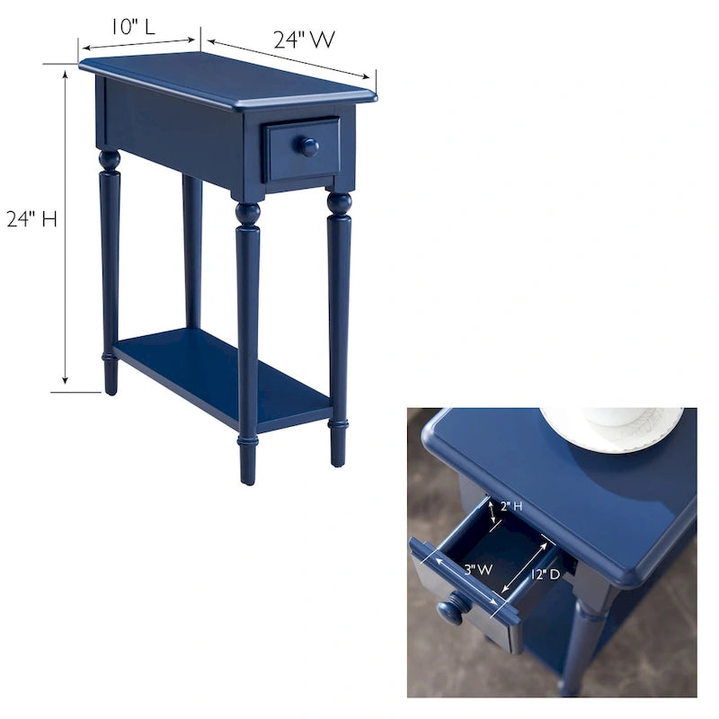 Coastal Chairside Wood Accent Table