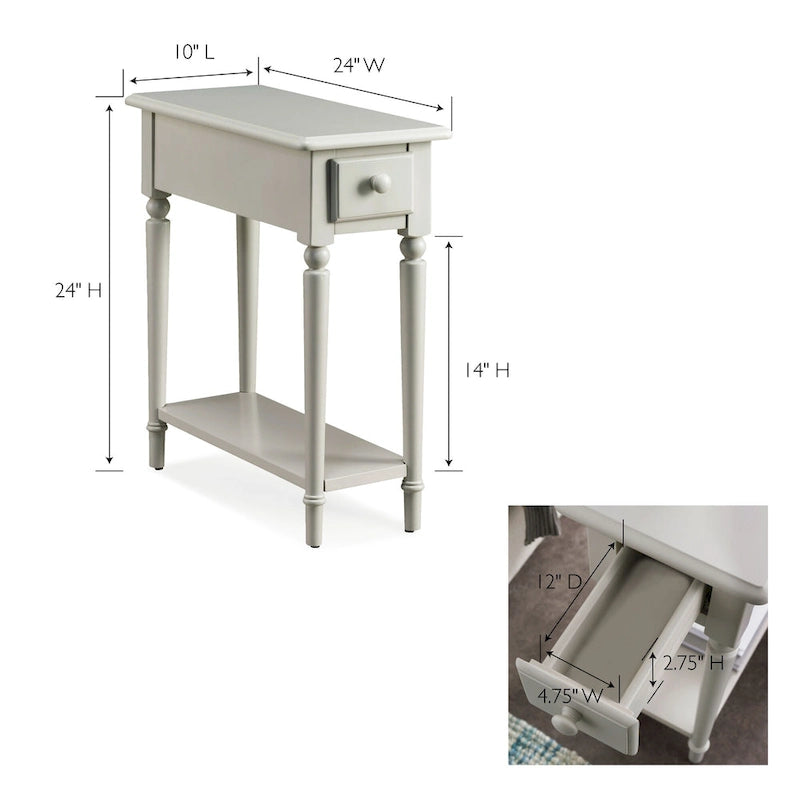 Coastal Chairside Wood Accent Table